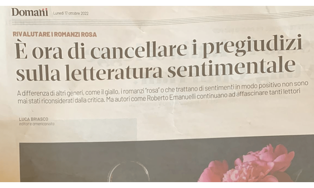 “Cancellare i pregiudizi sulla letteratura sentimentale”: un invito nell'articolo di Luca Briasco su Domani