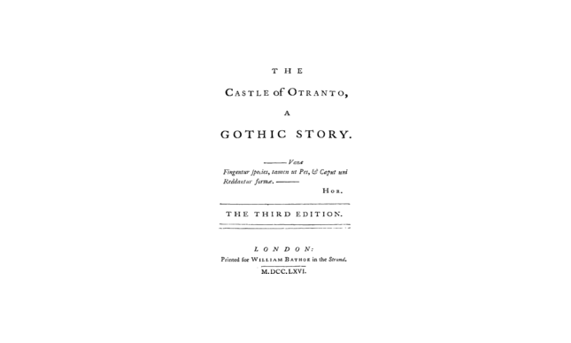 Il romanzo gotico: origine e primi romanzi