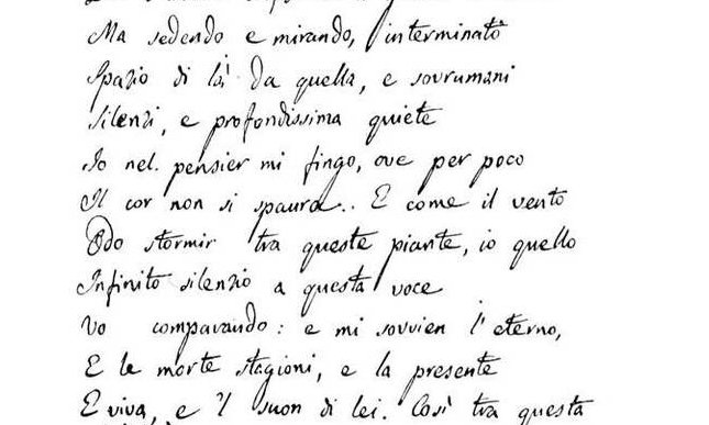 Infinito di Giacomo Leopardi: presto all'asta il terzo documento autografo